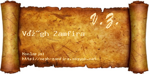 Végh Zamfira névjegykártya